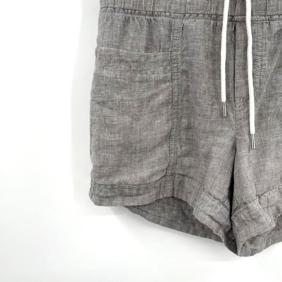 Athleta Cabo Linen 4” Short in Osprey Grey Drawstring Waist Casual Sporty Travel - Picture 11 of 16